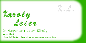 karoly leier business card